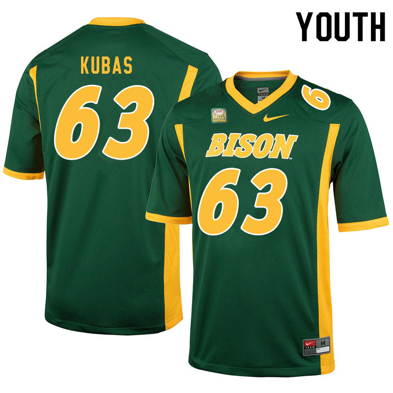 Youth #63 Jake Kubas North Dakota State Bison College Football Jerseys Sale-Green